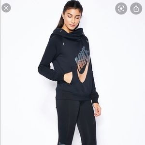 Nike Rally Funnel Metallic Hoodie